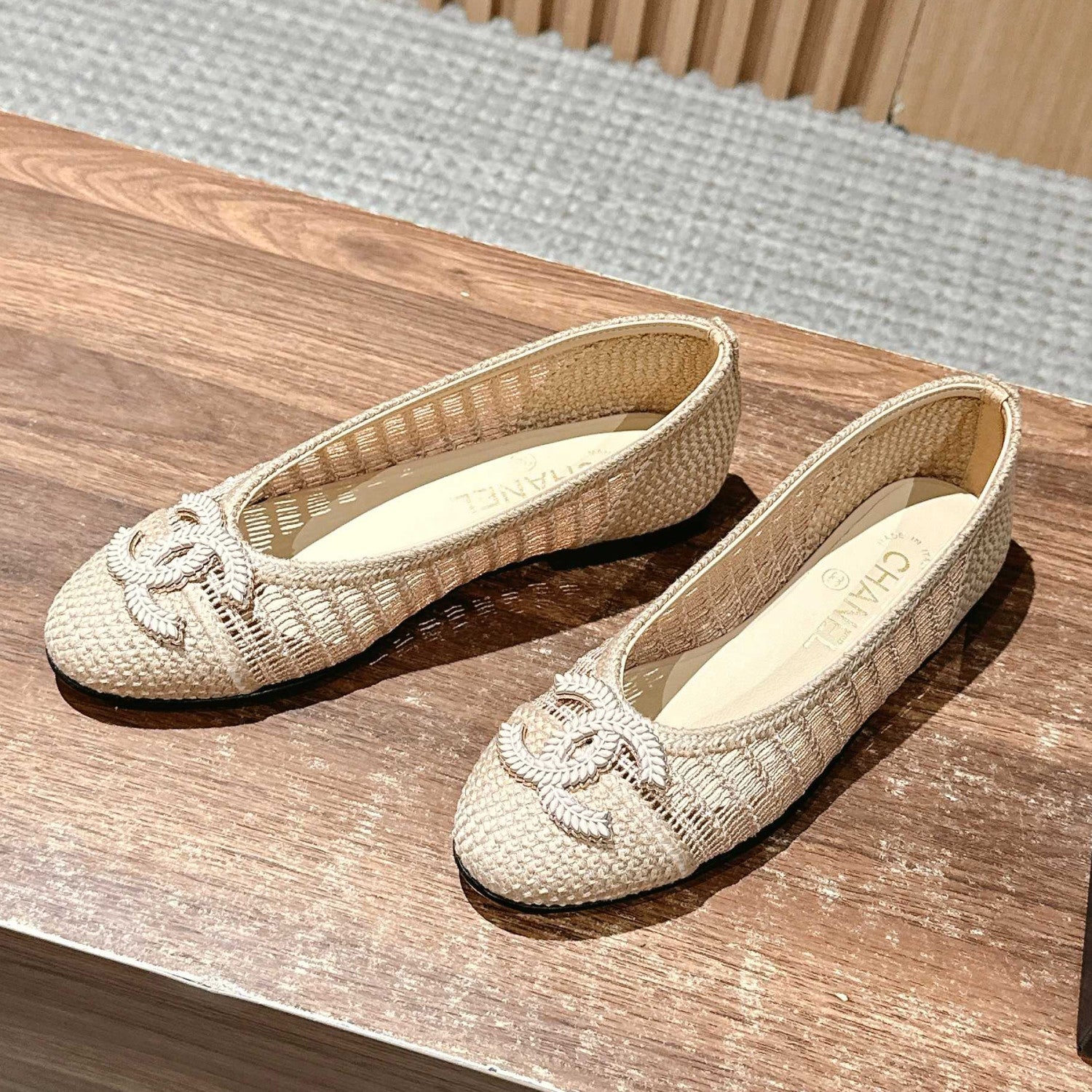 Chanel Women's Summer Solid Colour Mesh Ballet Flat Simple Dance Shoes #76748