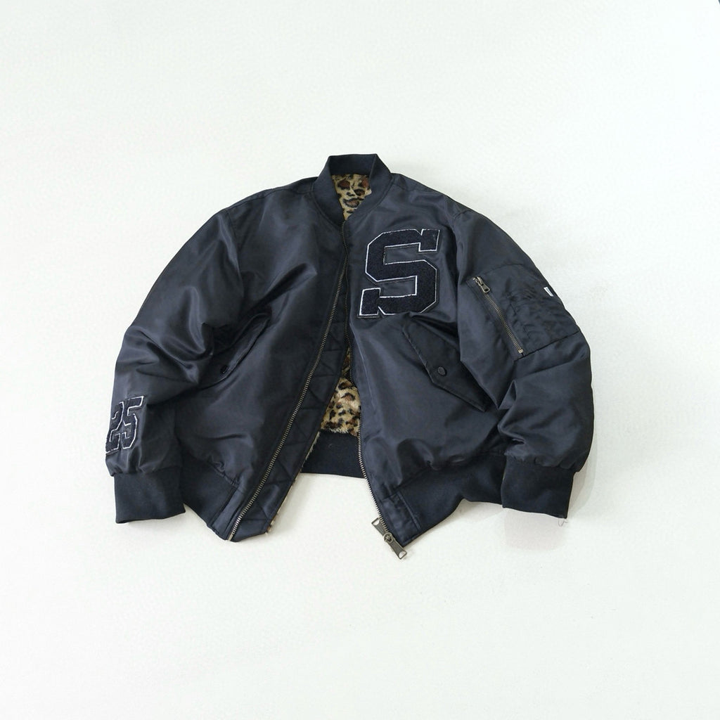 Supreme Men's Fall/Winter Fashion Casual High-Neck Zipper Leopard Print Faux Suede Nylon Fabric Air Force Jacket #79527