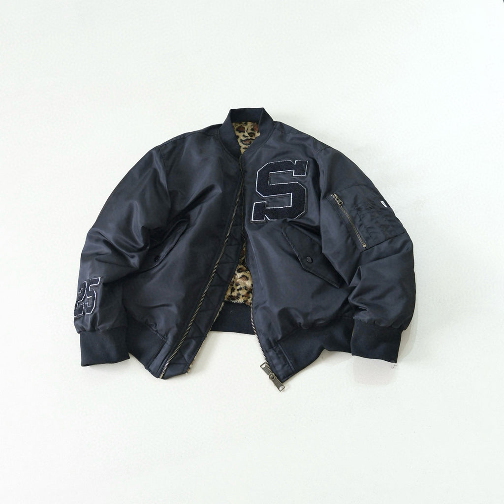 Supreme Men's Fall/Winter Fashion Casual High-Neck Zipper Leopard Print Faux Suede Nylon Fabric Air Force Jacket #79527