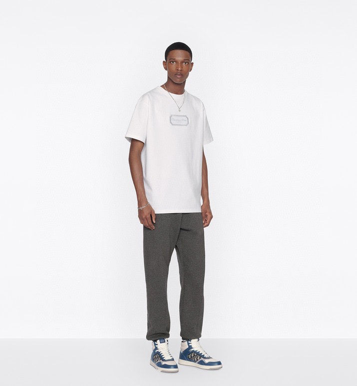 Dior Men's Summer Embroidered Logo Solid Colour Round Neck Cotton Short Sleeve T-Shirt #97793