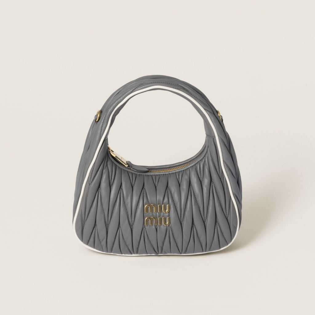 MiuMiu Wander Women's Zipper Closure Quilted Napa Leather Shoulder Crossbody Handbag Bag Bags #76557