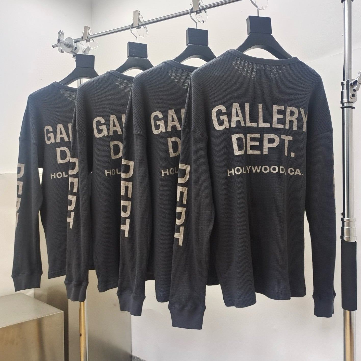 Gallery Dept Men's and Women's Spring and Autumn Letters Retro Washed Round Neck Cotton Pullover Long Sleeve Knit Sweater #99262