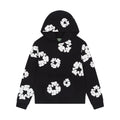 Denim Tears Men's And Women's Spring/fall Fashion Trend Solid Color Hooded Pullover Loose Fit Cotton Hoodie With Floral Print European American Style High Street Hip Hop Streetwear Sweatshirt #79535