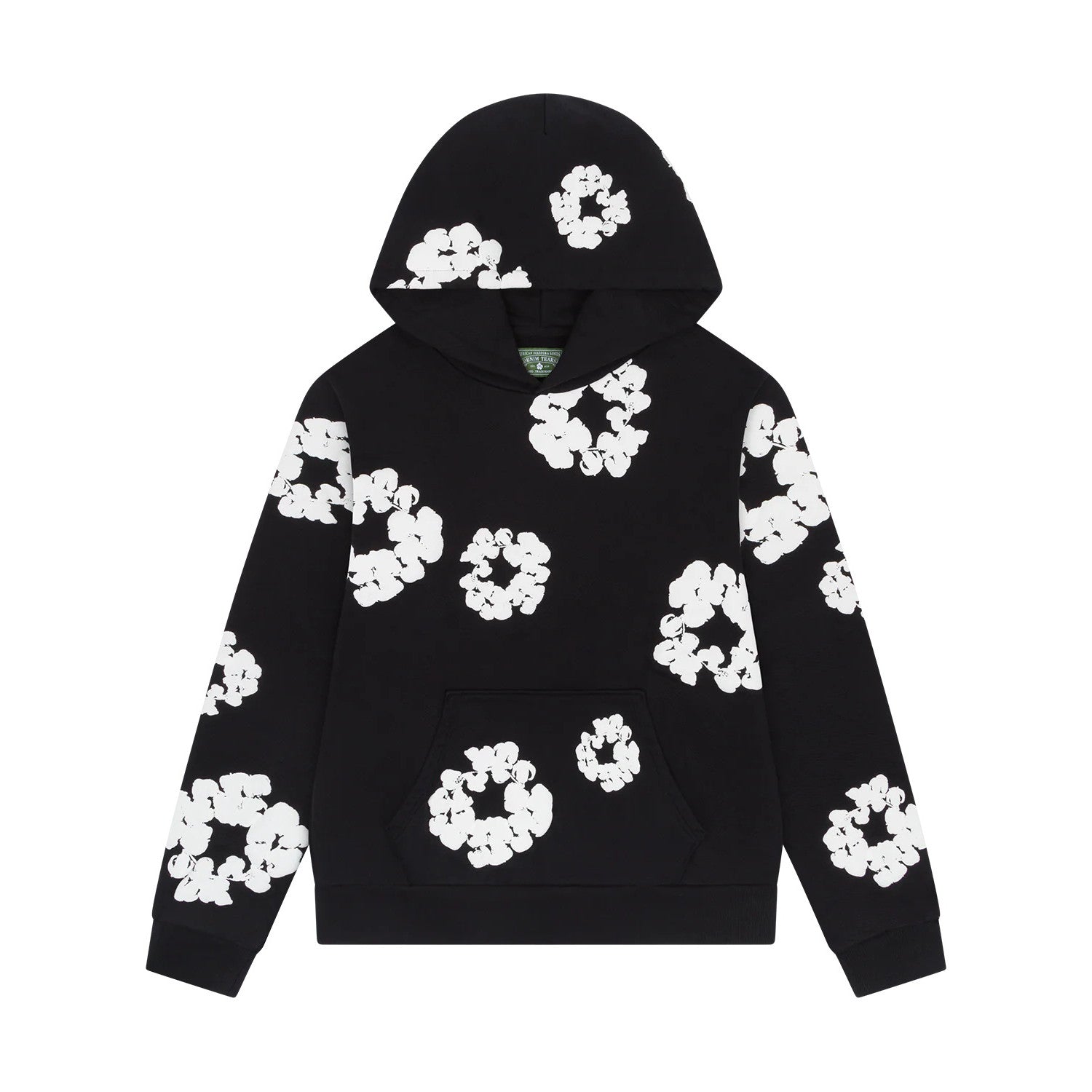 Denim Tears Men's And Women's Spring/fall Fashion Trend Solid Color Hooded Pullover Loose Fit Cotton Hoodie With Floral Print European American Style High Street Hip Hop Streetwear Sweatshirt #79535