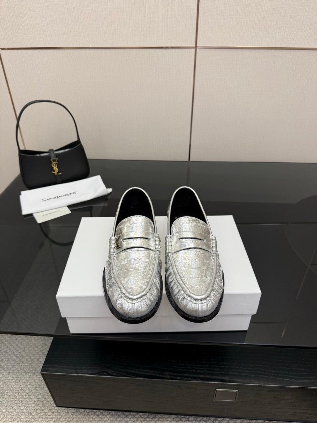 Saint Laurent Women's Autumn/Winter Fashion Casual Sheepskin Suede Round Toe Slip On Flat Loafers Casual Shoes #78376