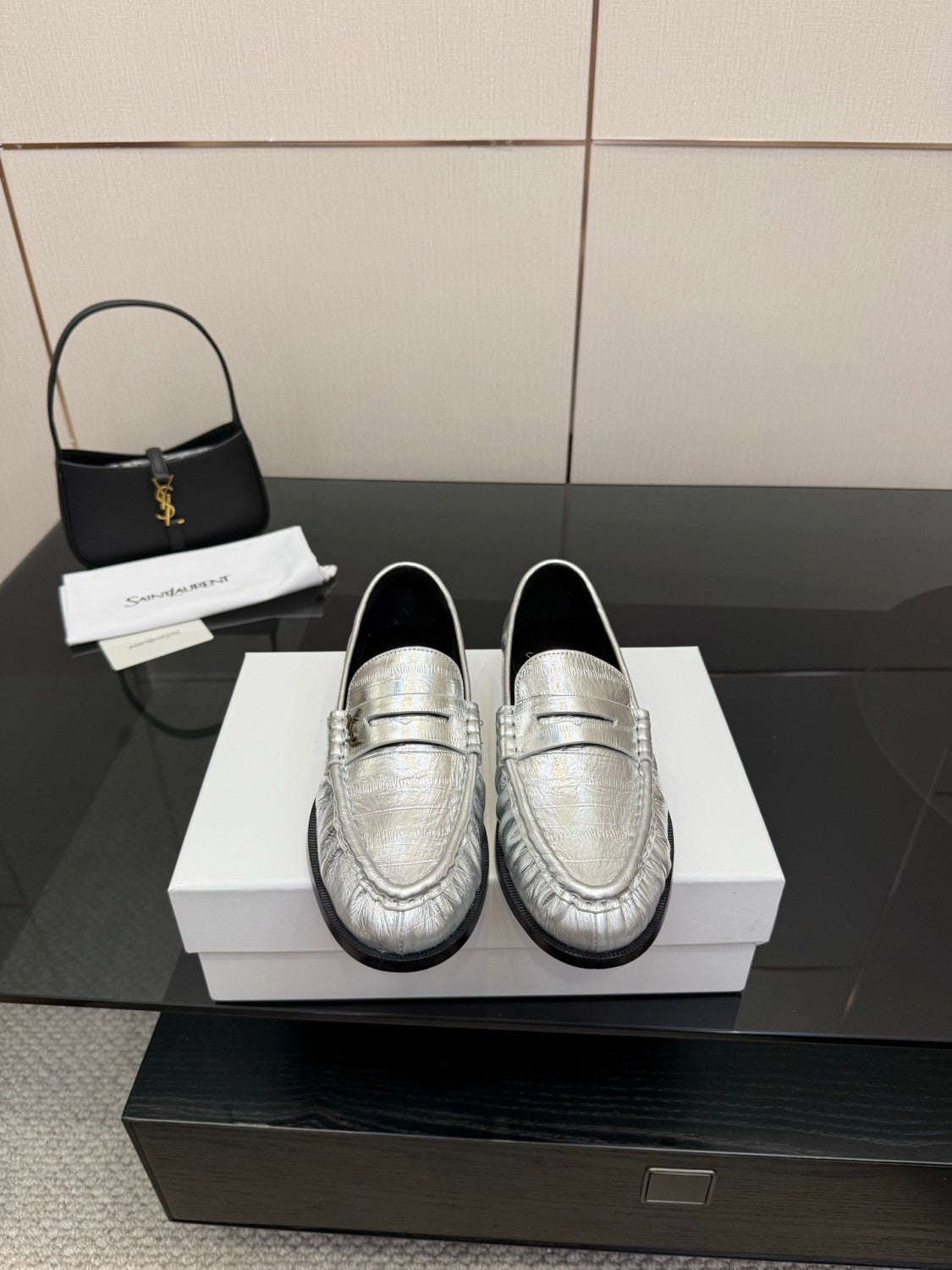 Saint Laurent Women's Autumn/Winter Fashion Casual Sheepskin Suede Round Toe Slip On Flat Loafers Casual Shoes #78376