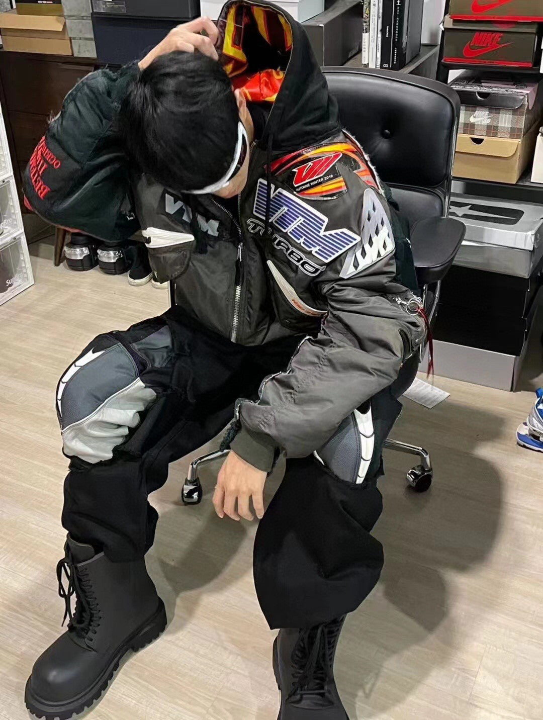 Vetements Man Motorcycle Zipper HoodedJacket #94855