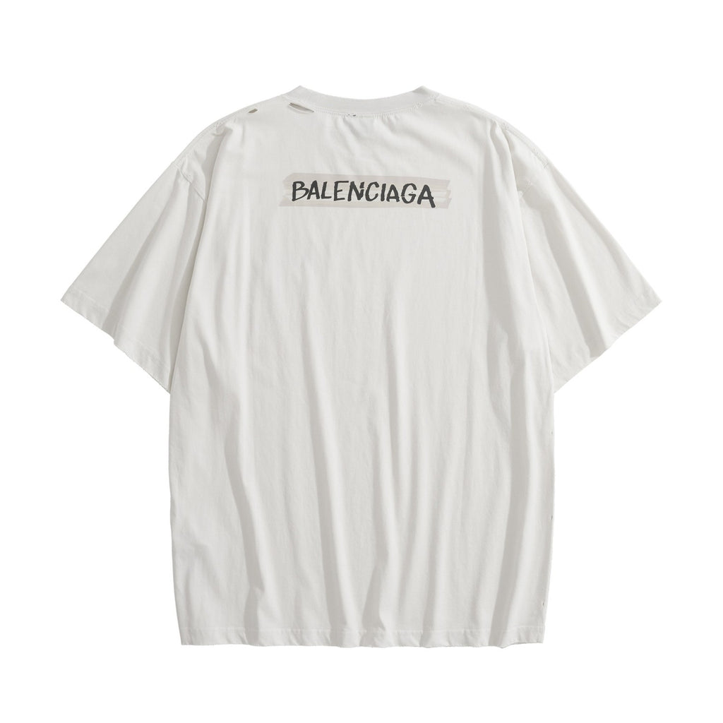 Balenciaga Women's and Men's Masking Tape T-shirt Medium Fit in Faded Black #333475