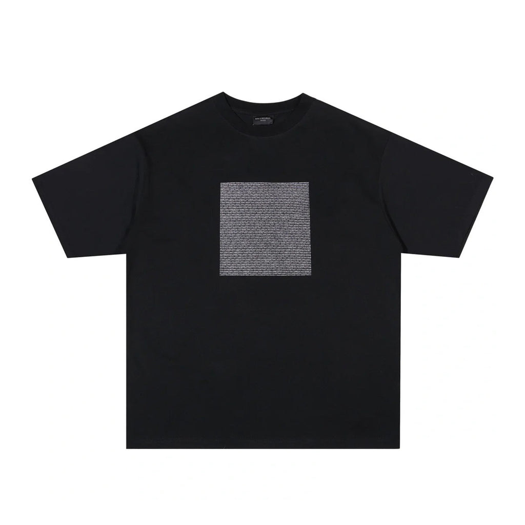 Balenciaga Men's And Women's Summer Retro Print Washed Old Loose Short Sleeved Black T-shirt Ngvp #8466