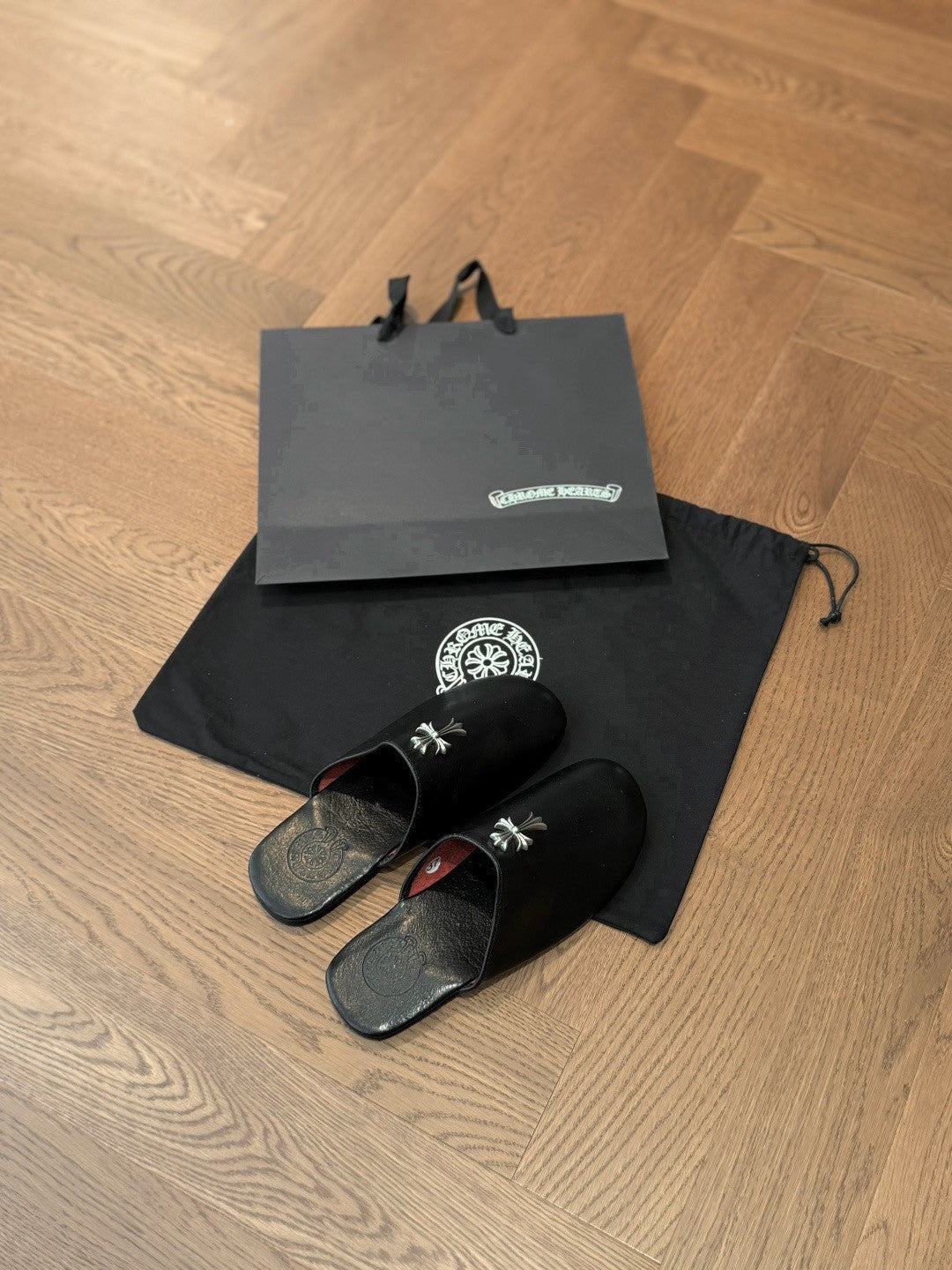 Chrome Hearts Home Mule Leather Slippers #382259
