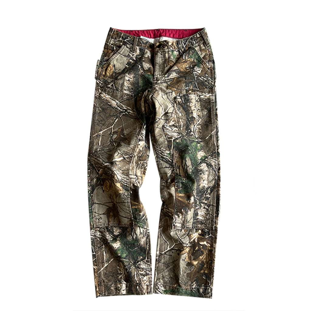 Carhartt WIP Men's Spring And Autumn Tree Branch Camouflage Vintage High Street Pocket Workwear Pants Straight Leg Pants Ngvp #8611