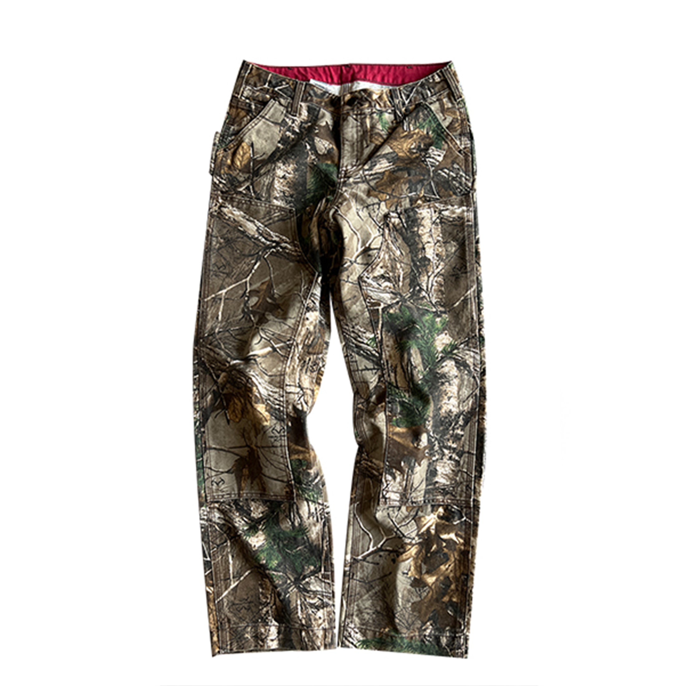 Carhartt WIP Men's Spring And Autumn Tree Branch Camouflage Vintage High Street Pocket Workwear Pants Straight Leg Pants Ngvp #8611
