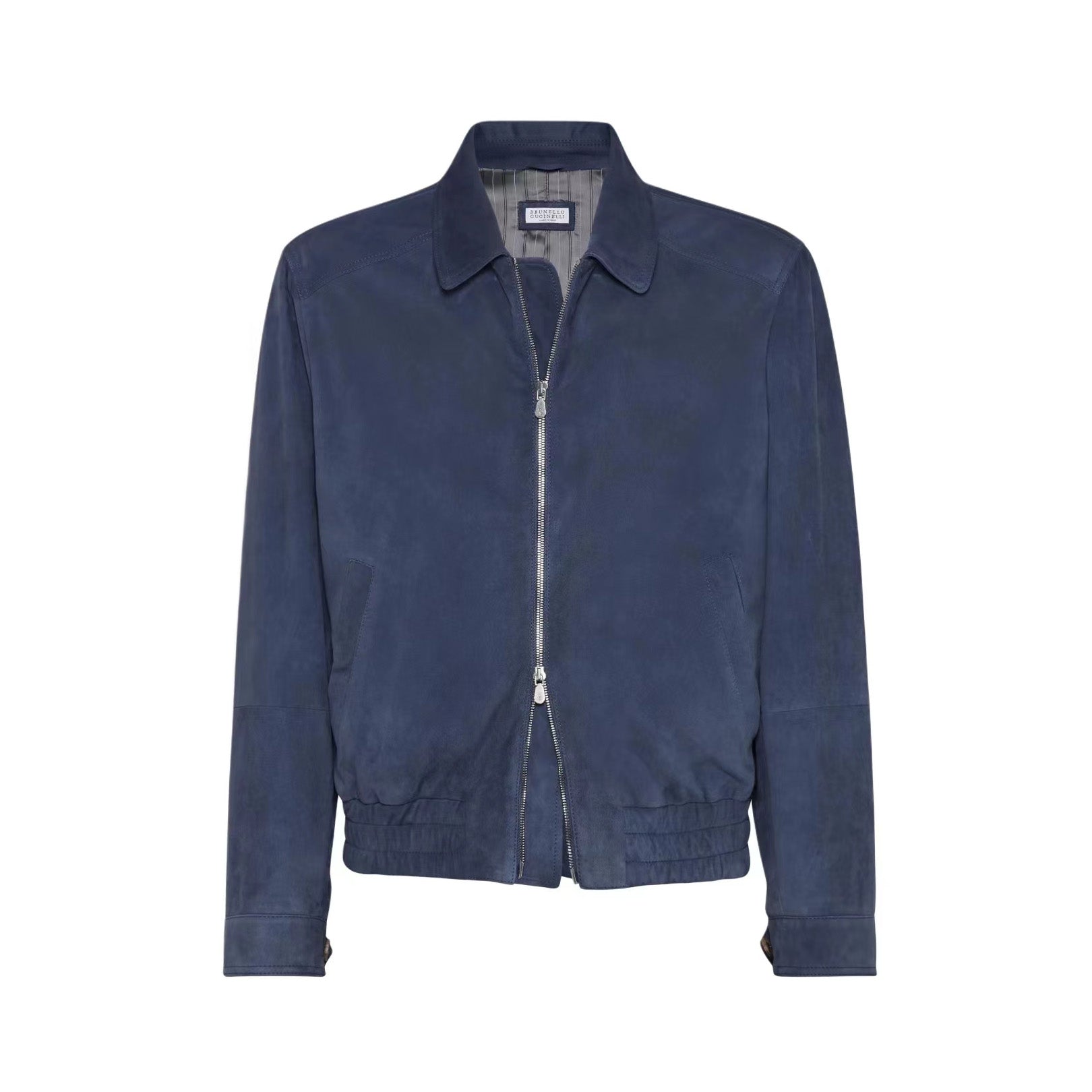 Brunello Cucinelli Men's Spring/Autumn Fashion Classic Solid Color Lapel Zipper Long Sleeve Suede Pilot Jacket #78284