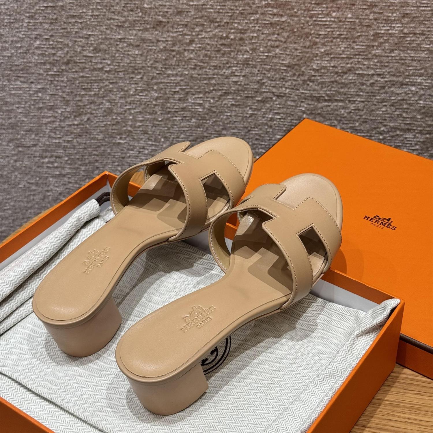 Hermes Oasis Women's Summer Solid Colour One Stirrup High Heel Slipper Shoes #76933