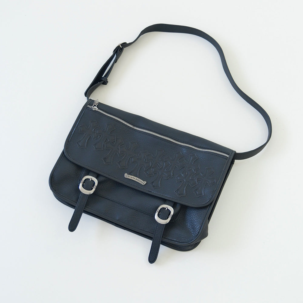Chrome Hearts Vintage Cross-stitch Flap Shoulder Bag Messenger Style Leather Crossbody Casual Buckle Bag Bags #84231A