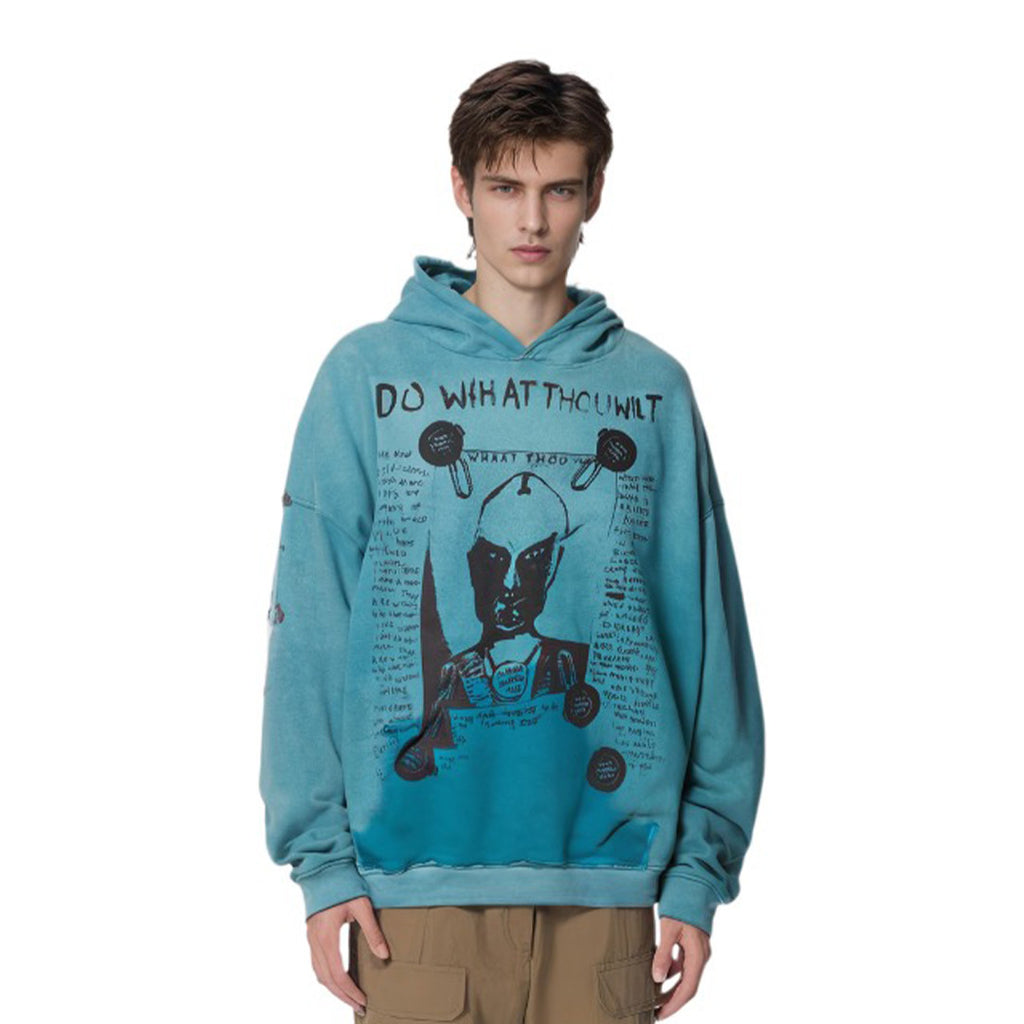 Enfants Riches Deprimes Men's Spring And Autumn Pattern Printed Loose Solid Color Long Sleeve Pullover Hooded Sweatshirt Ngvp #9385