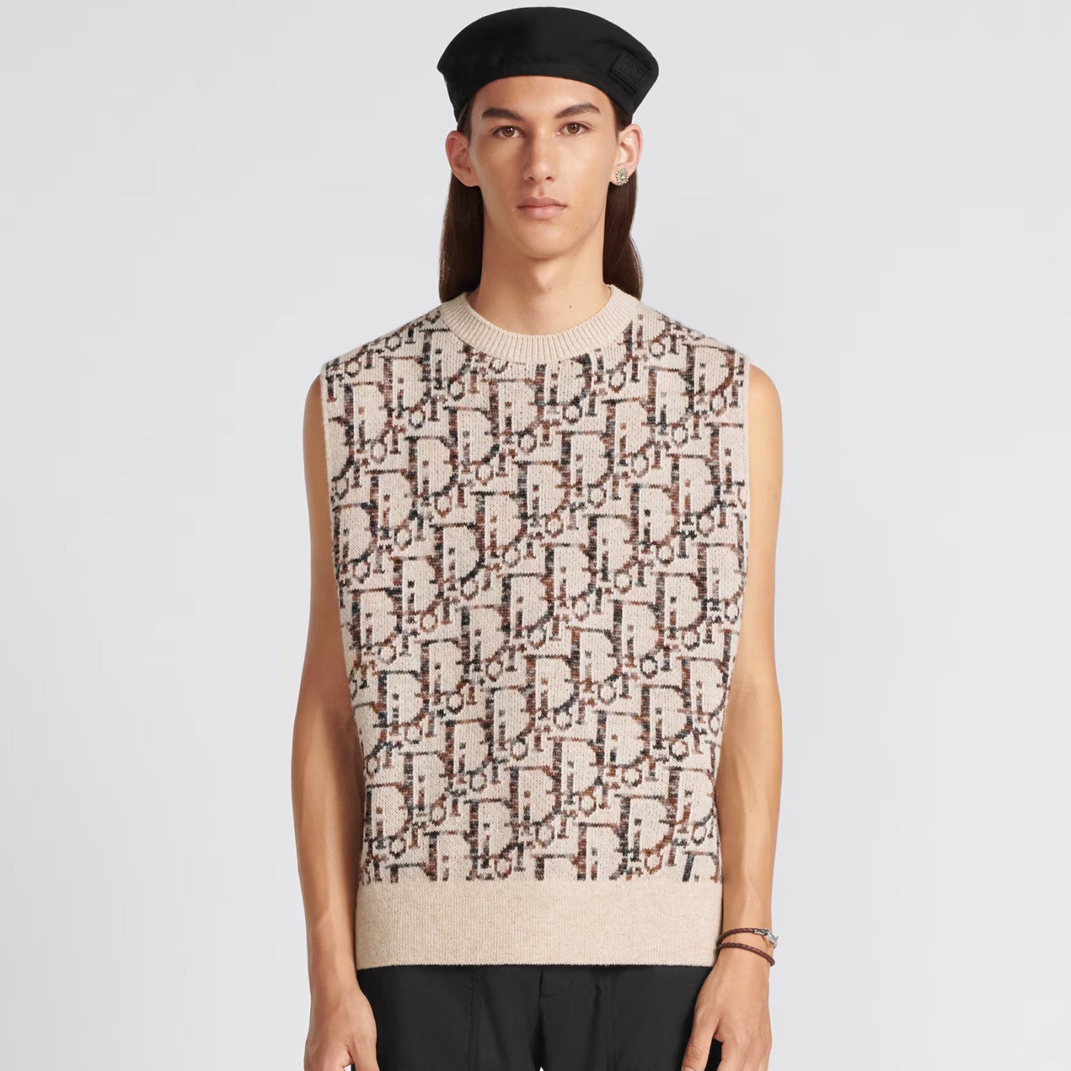 Dior Men's Summer Logo Jacquard Crew Neck Oblique Sleeveless Sweater knitted Vest #97554