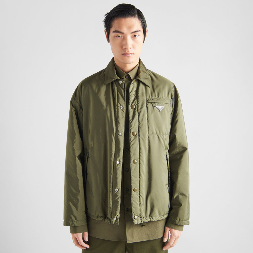 Prada Men's Autumn and Winter Solid Color Single Breasted Nylon Cotton Jacket Long Sleeve Jacket #73912