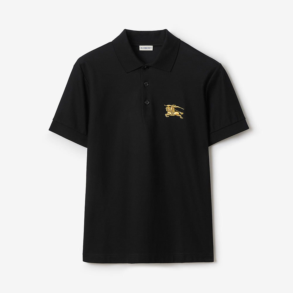 Burberry Metallic EKD Cotton Polo Shirt in Black #377794