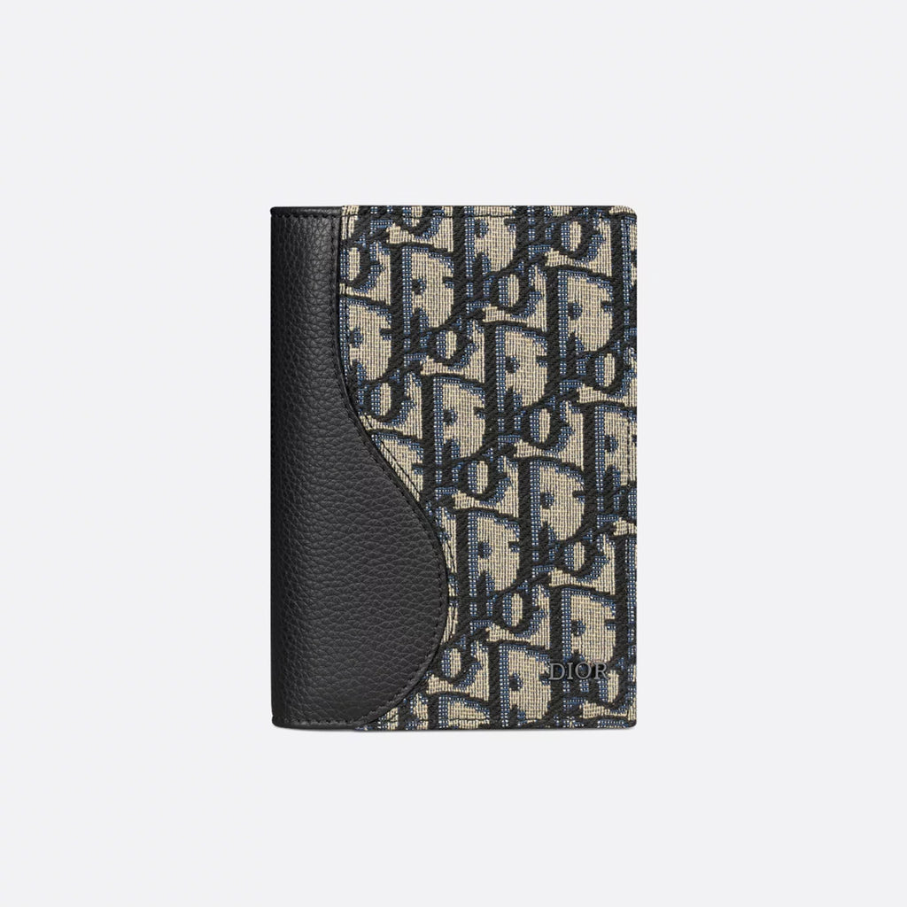 Dior Men's CD lcon Vertical Bifold Card Holder Passport Holder Casual Logo Solid Color Canvas Leather Saddle Passport Cover Wallet Purse Bags Bag 2ADCH169YKK-H00N #81355