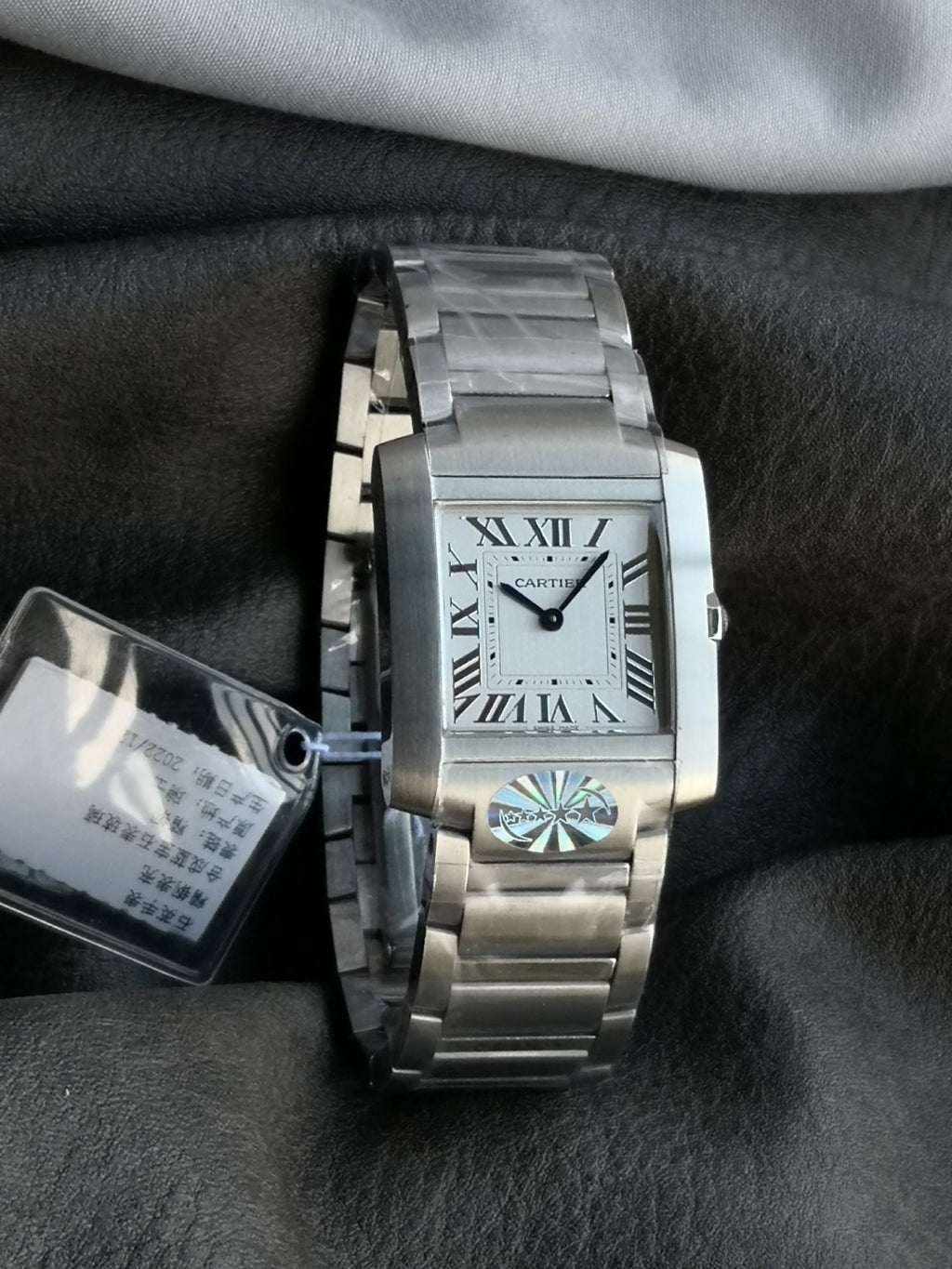 Cartier Tank Must Men's and Women's Solid Color Stainless Steel Quartz Watch #77666