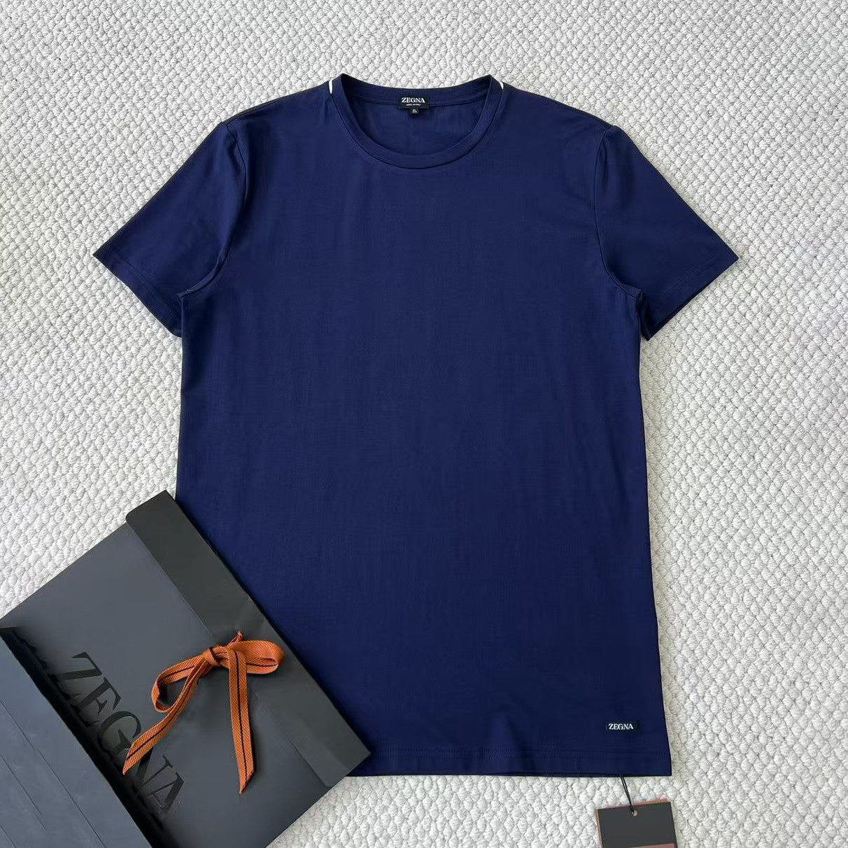 Ermenegildo Zegna Men's Summer Solid Color Cotton Crew Neck Short Sleeve T-Shirt - Breathable & Casual Summer Wear #75691