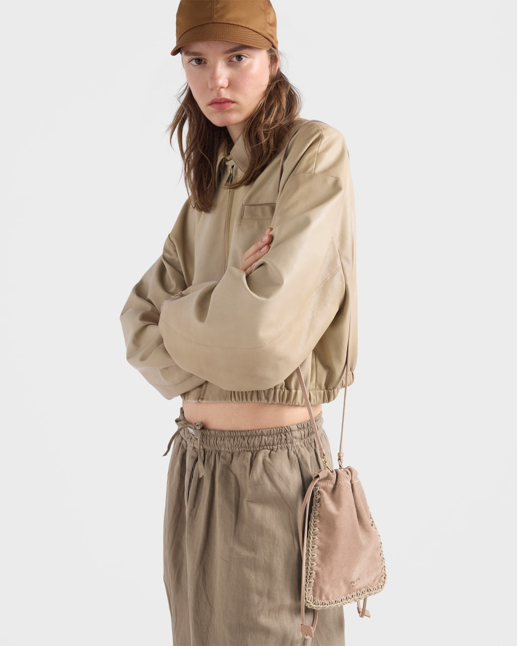 Prada Agave Suede Smartphone Case Men's And Women's Fashionable Small Bag Storage Pouches Crossbody Bags And Woven Bags 1ZT092_2FP1_F0384 #84418A