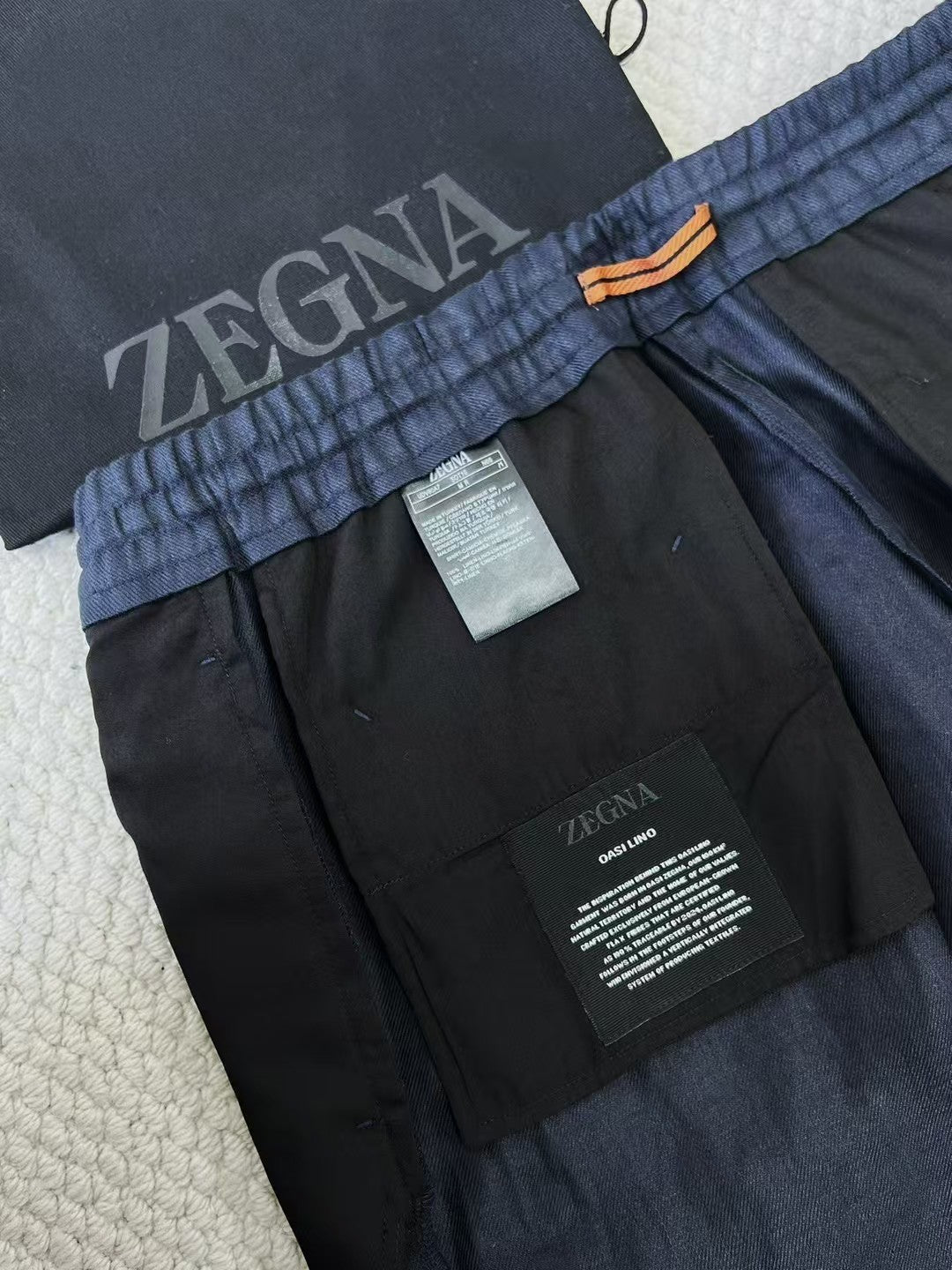 Ermenegildo Zegna Men's Spring And Summer Solid Color Casual Comfortable Elastic Waist Trousers Pants #75522