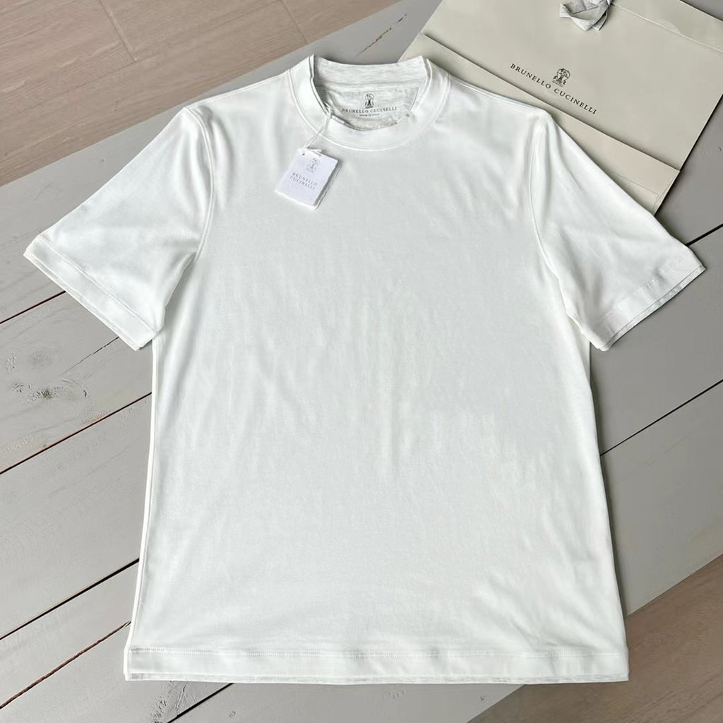 Brunello Cucinelli Men's Spring And Summer Fashion Trend Color Blocking Classic Short-sleeved Comfortable Positive Shoulder Round Neck T-shirt Tops #99379