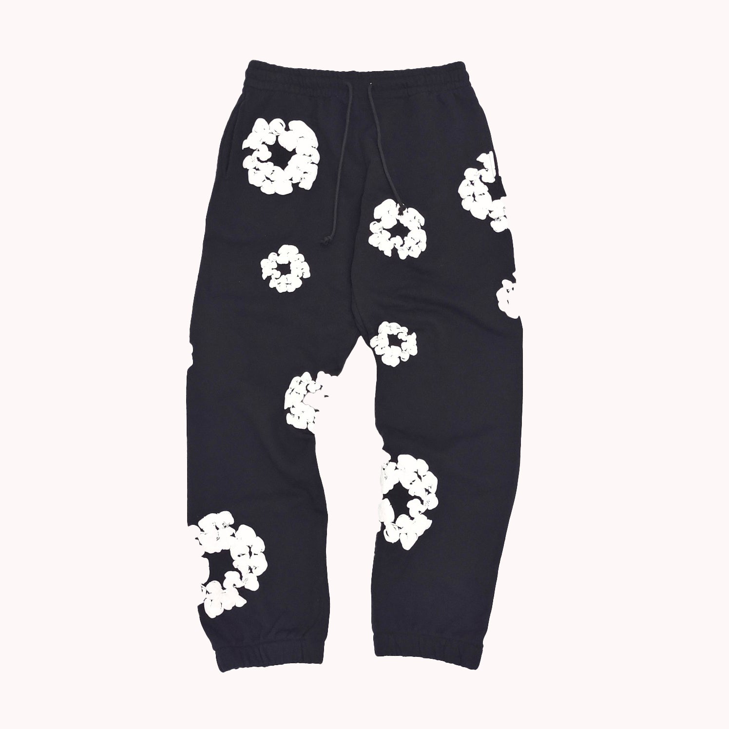 Denim Tears Men's And Women's Spring And Autumn Fashion Trends High Street Kapok Flower Casual Cotton Ribbed Loose Pants Ngvp #8877