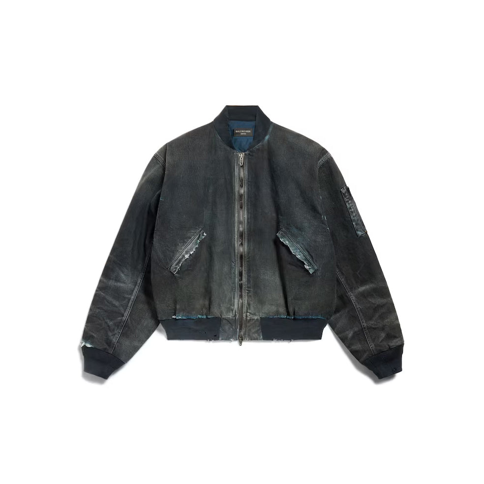 Balenciaga Men's And Women's Spring/Fall Fashion Casual Crewneck Zipper Washed Distressed Splatter-Print Cotton Jacket Down Jacket Coat #78737