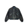 Balenciaga Men's And Women's Spring/Fall Fashion Casual Crewneck Zipper Washed Distressed Splatter-Print Cotton Jacket Down Jacket Coat #78737