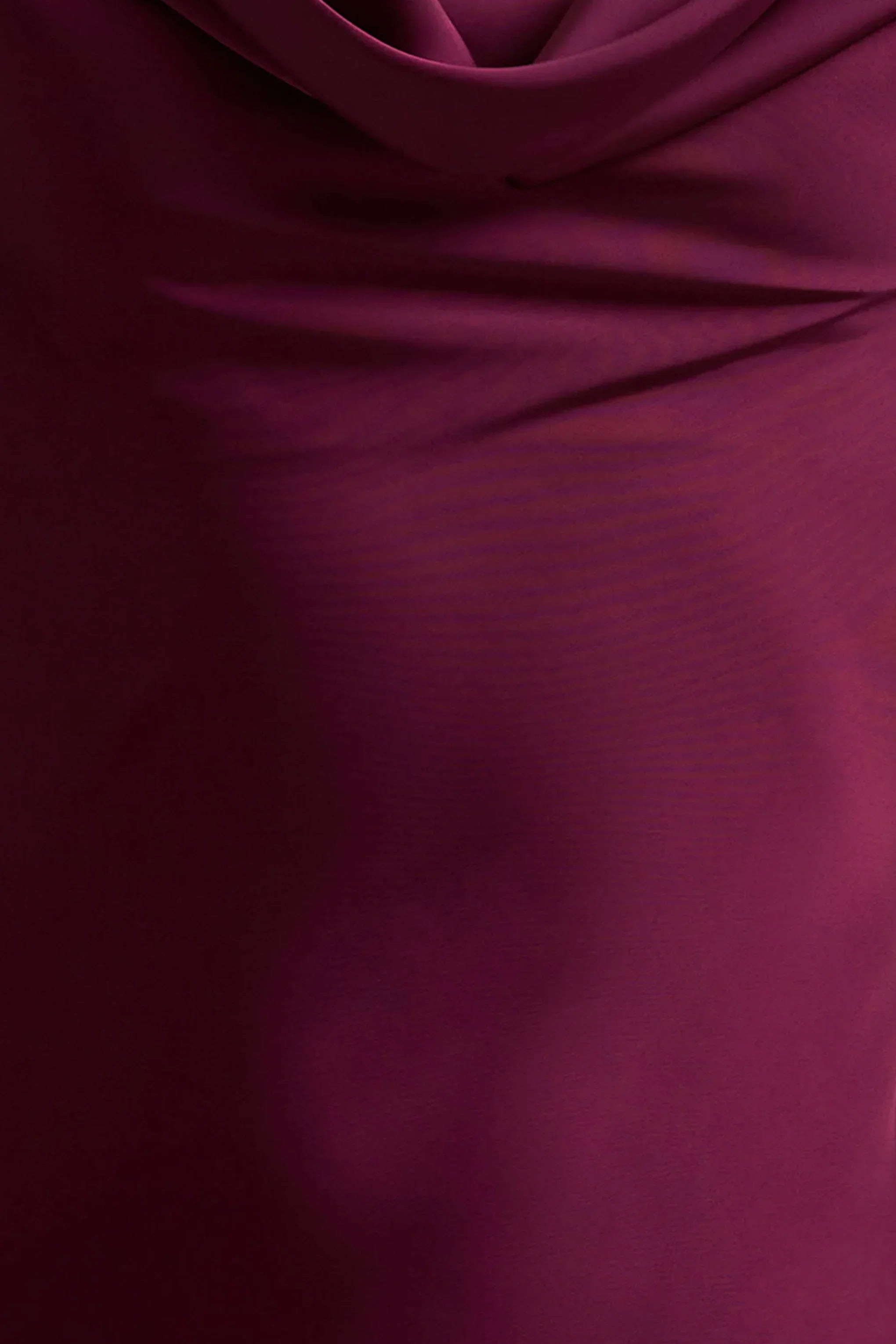 Alesso | Burgundy Satin Cowl-Neck Slip-Maxi Dress