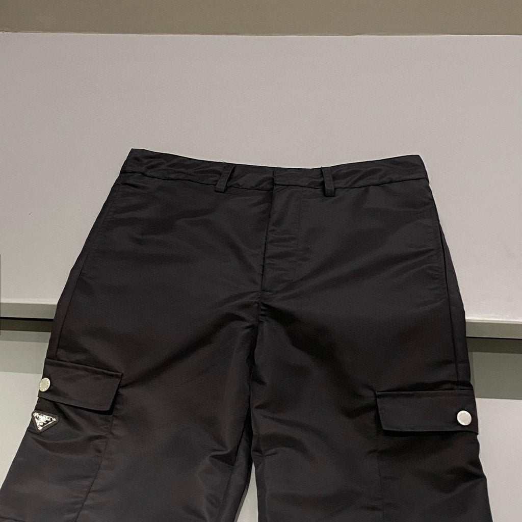 Prada Men's Summer Solid Colour Triangle Logo Nylon Casual Zip Up Shorts Pants #99229