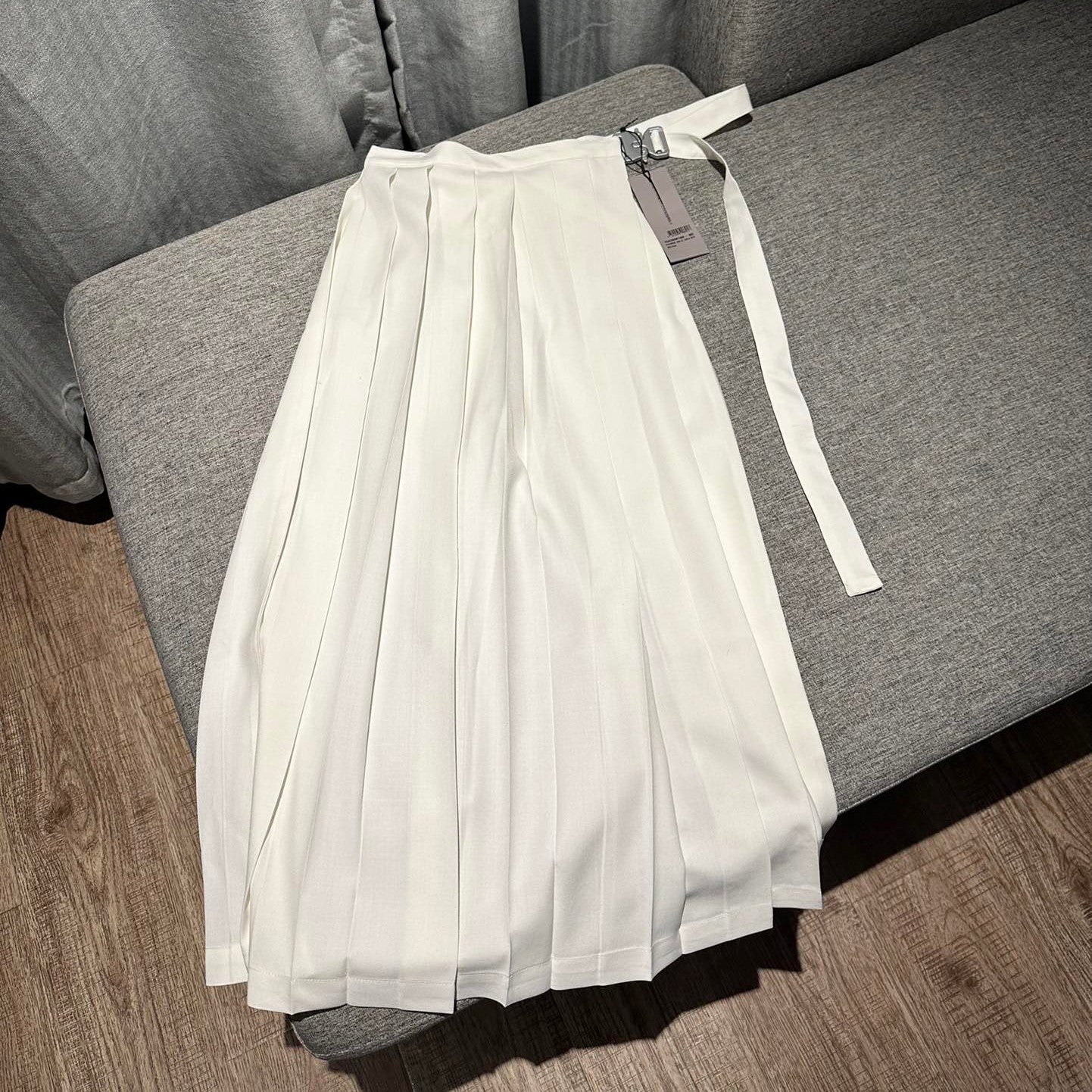 Dior Men's And Women's White Wool Single-breasted Blazer Top Jacket Pleated Bustier Skirt Pants Three-piece Set Suit #73599