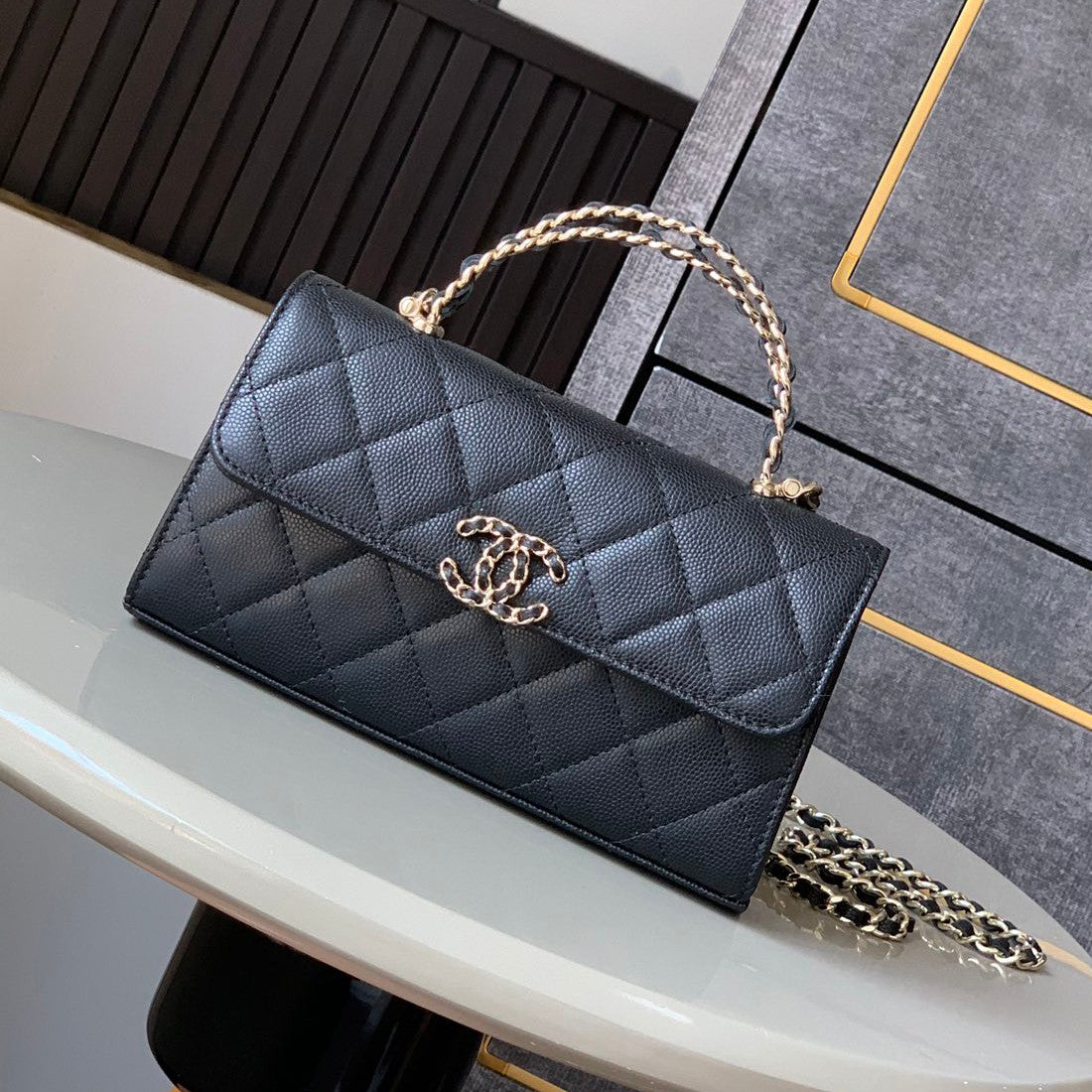 Chanel Women's Solid Color Diamond Pattern Chain Shoulder Strap Grain Embossed Leather Flap Bag Single Shoulder Handbag Crossbody Bags #77513
