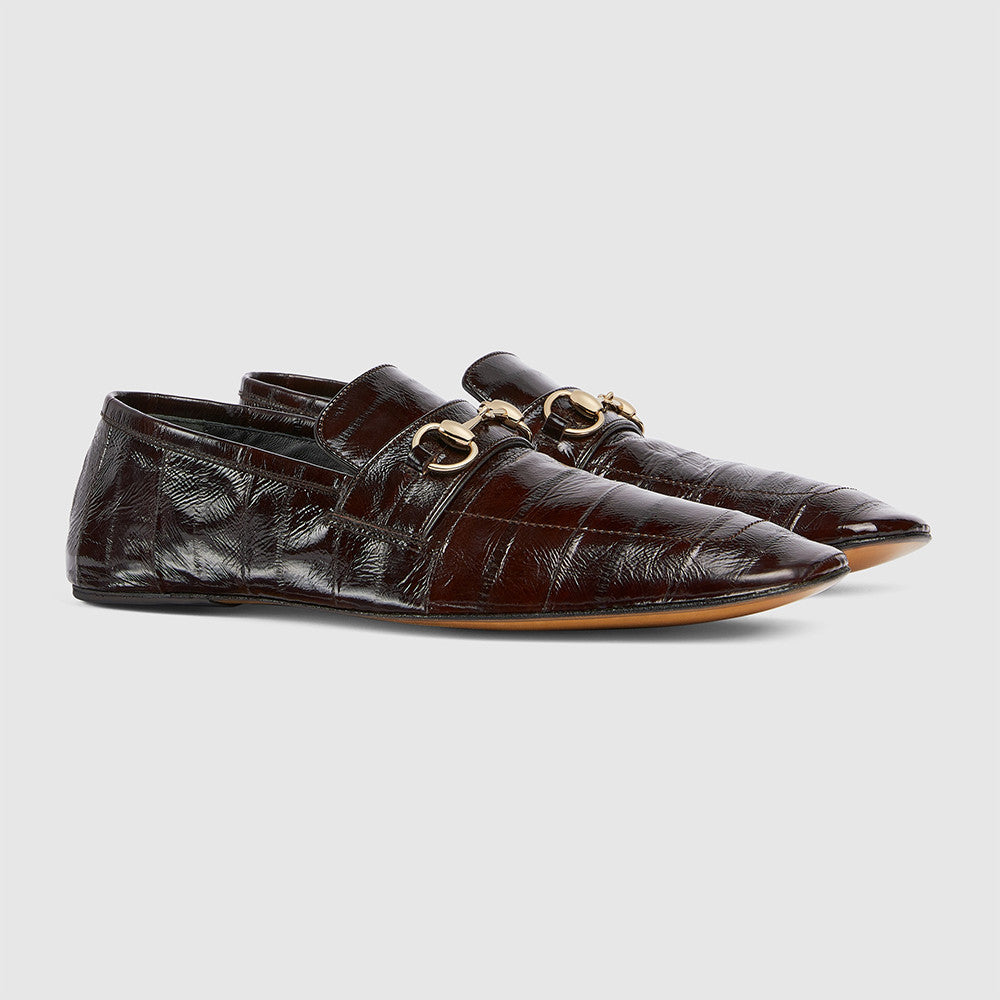 GUCCI Men's Ragazzo Eel Loafer in Dark Brown #388024