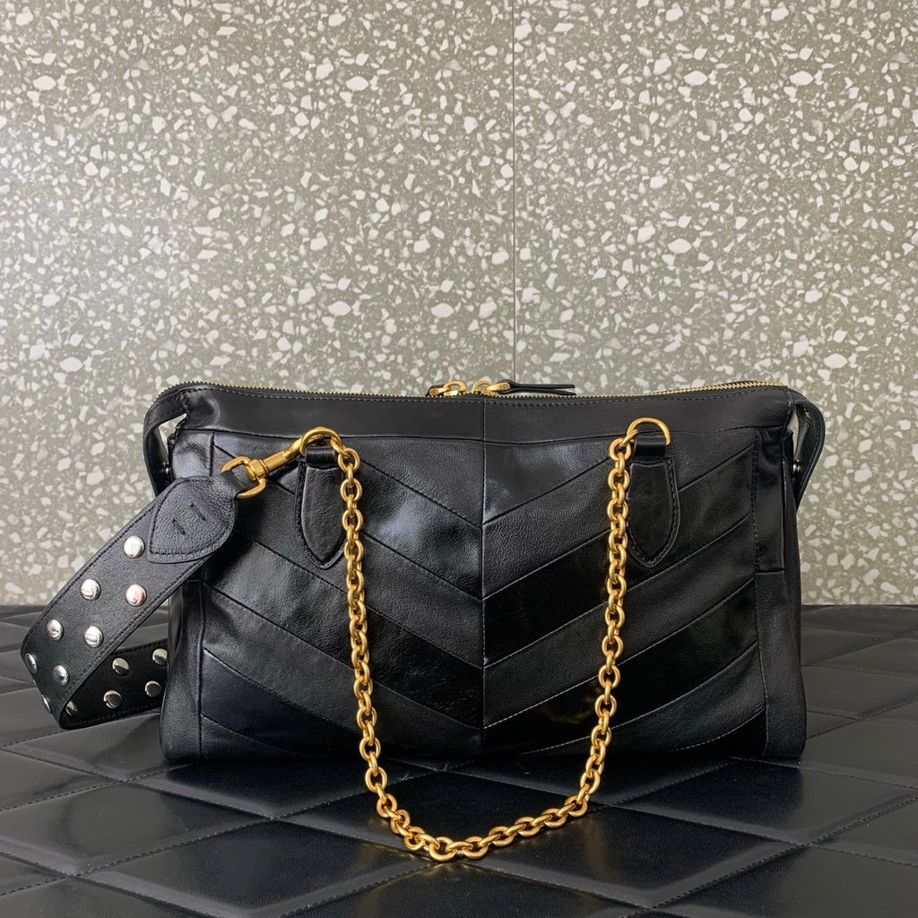 Valentino Garavani Panthea Shoulder Bag In Nappa Leather With Chevron Pattern #333756