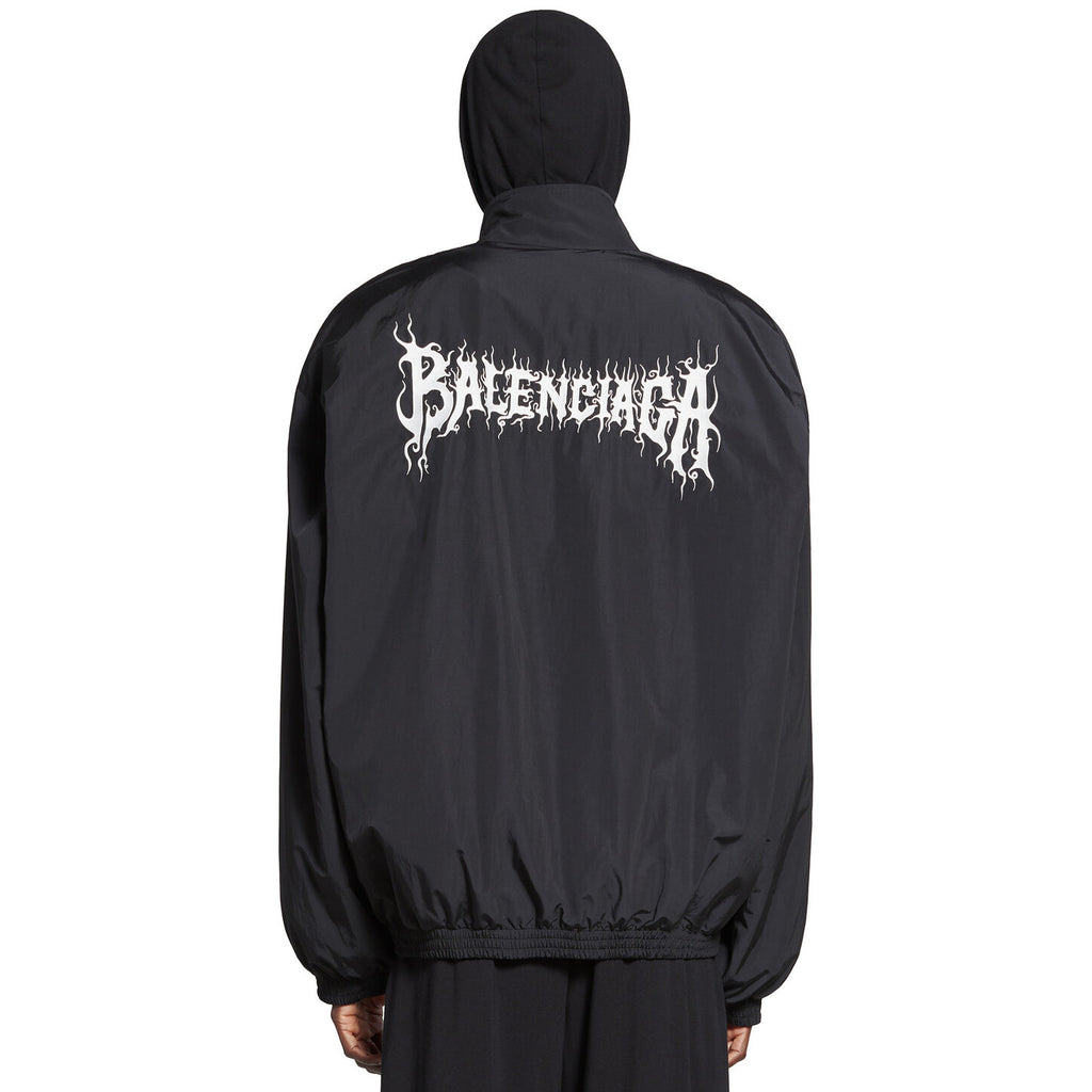 Balenciaga Men's And Women's Spring And Autumn Models Flame Letters Printing Solid Color High Collar Zipper Long Sleeve Jacket #98574