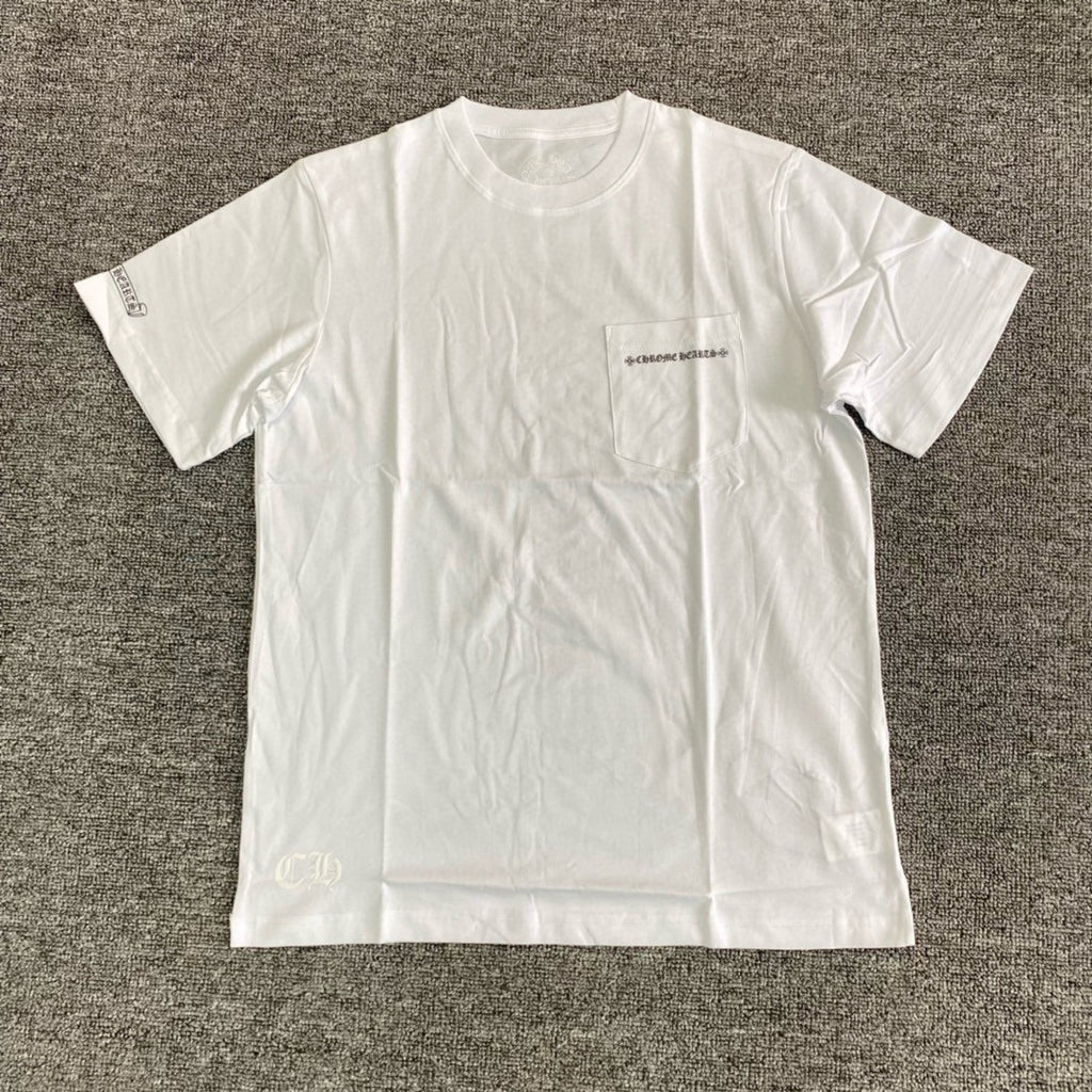 Chrome Hearts Men's Summer Solid Colour Cross Print Round Neck Cotton Short Sleeve T-Shirt #76816