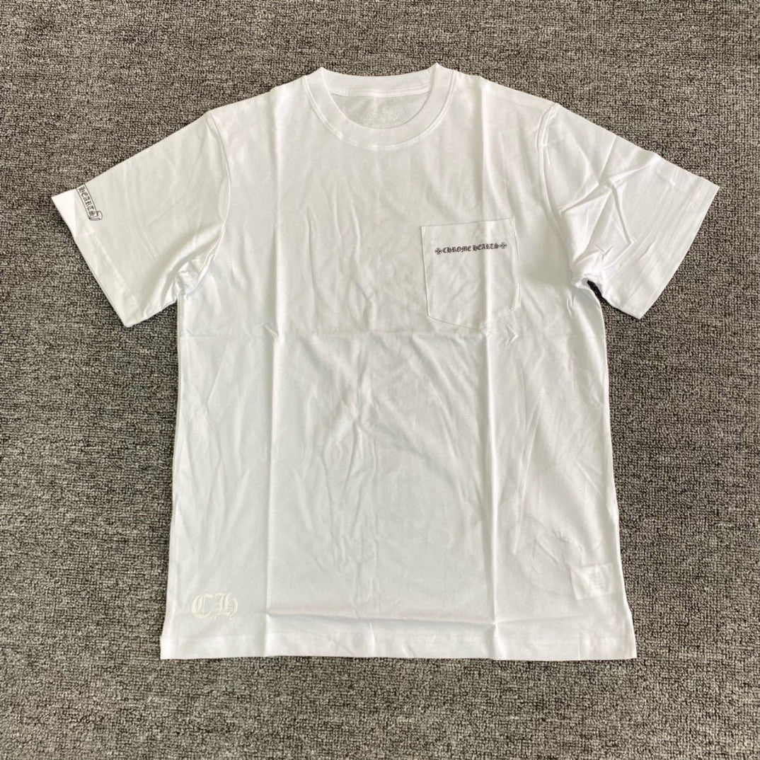 Chrome Hearts Men's Summer Solid Colour Cross Print Round Neck Cotton Short Sleeve T-Shirt #76816