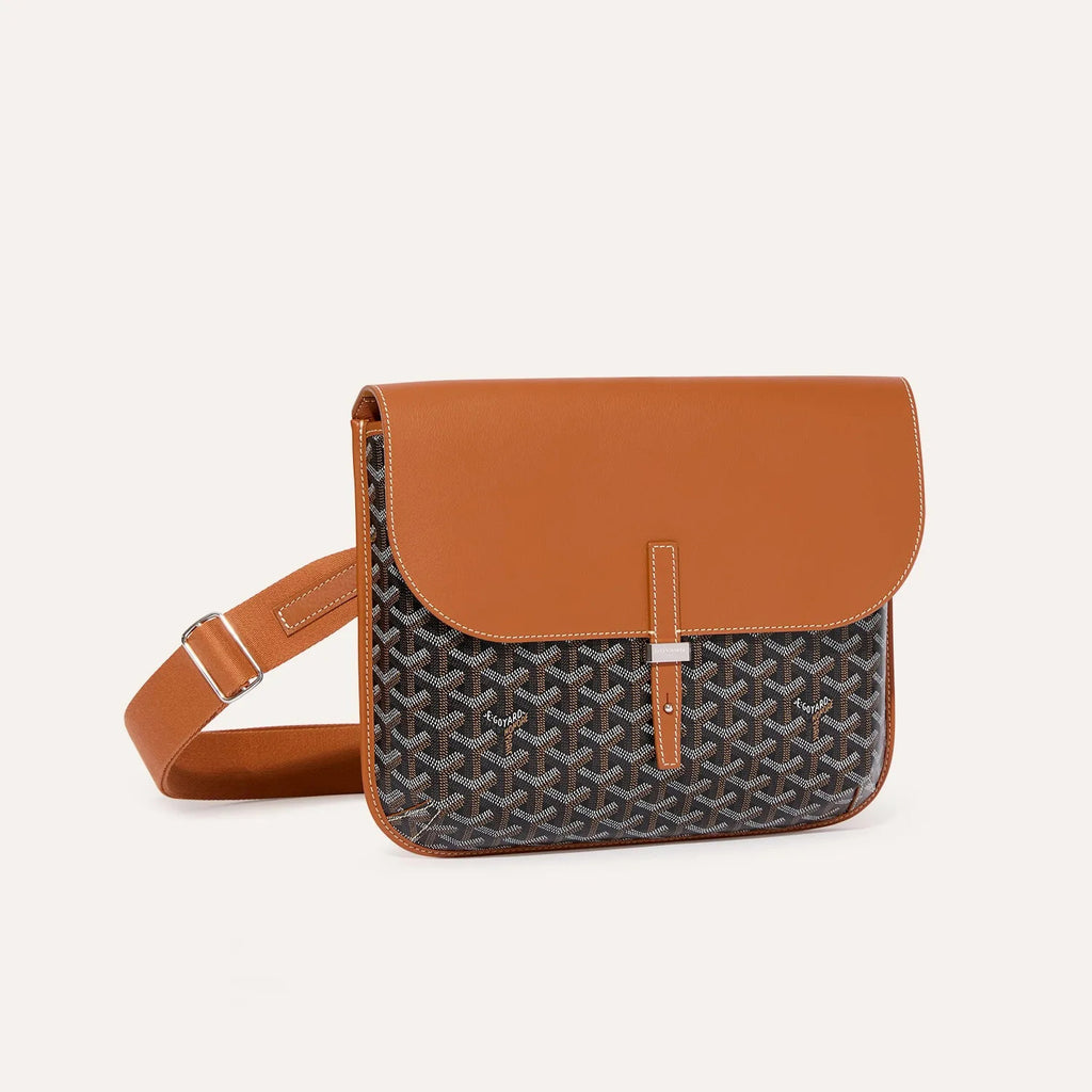 GOYARD Coursier Men's and Women's Solid Color Adjustable Shoulder Strap Canvas Spell Calfskin Messenger Bag Crossbody Shoulder Bags #77783