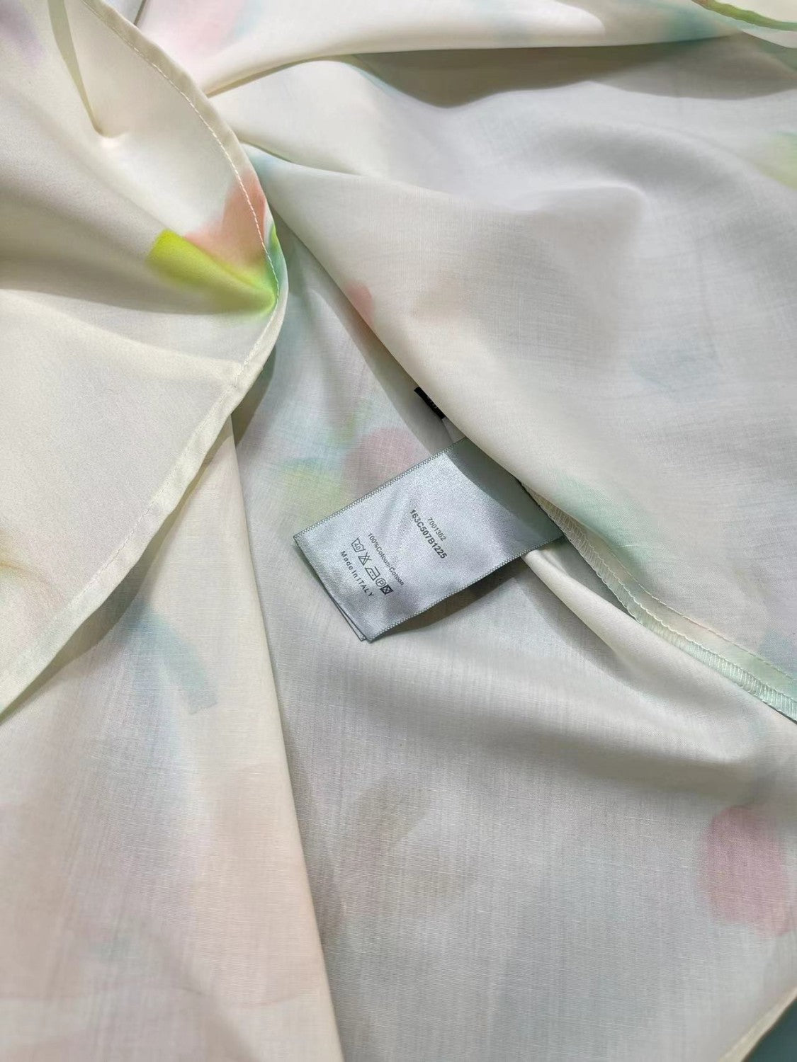 Dior Kid's Summer Floral Printed Lapel Mid-Length Fitted Short Sleeve Flared Dress #31291
