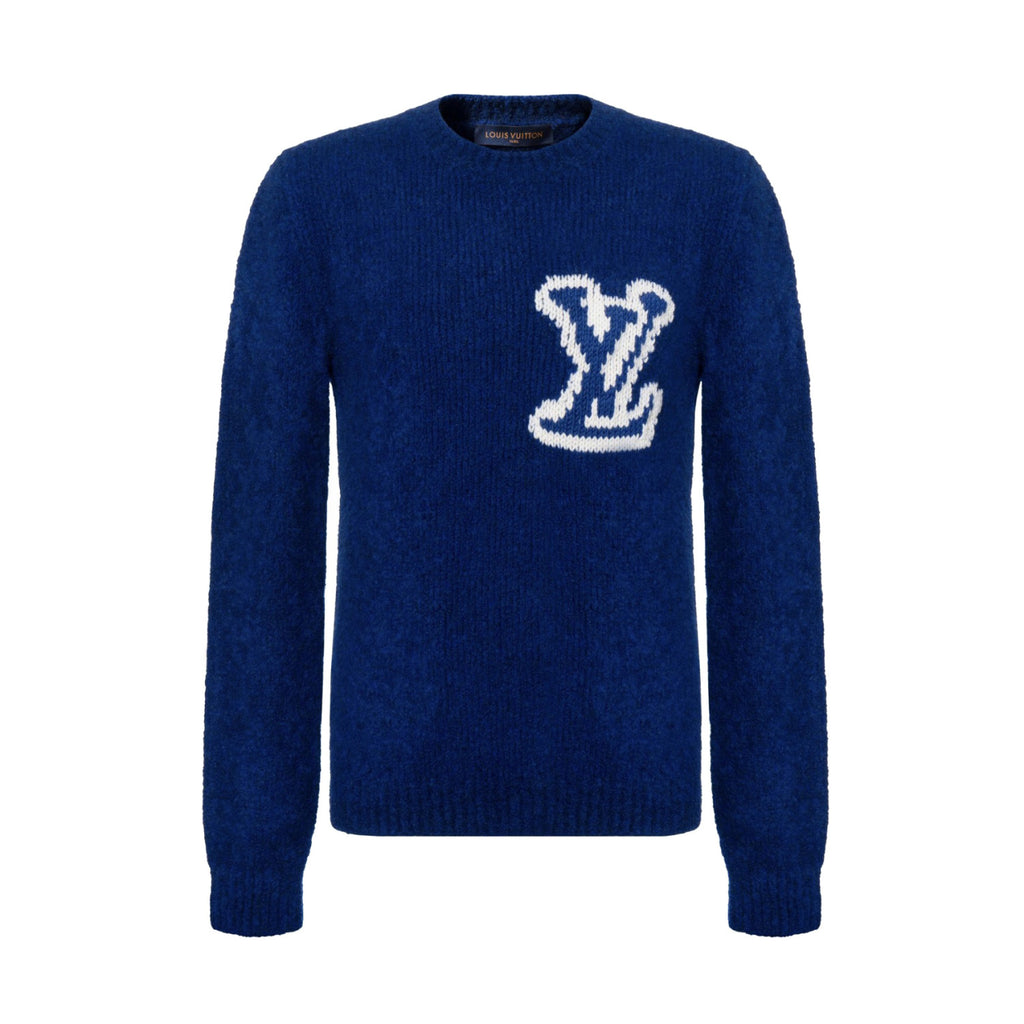 Louis Vuitton Men's Spring and Autumn Solid Color Letter Printed Crew Neck Wool Knit Long Sleeve Sweater #74694