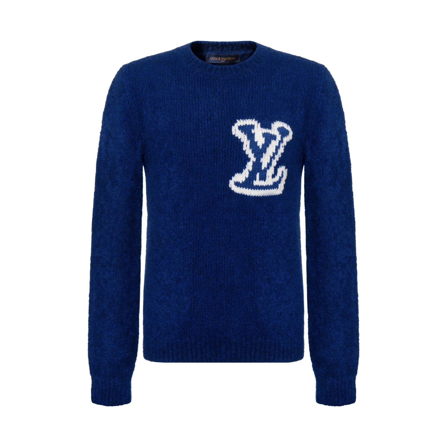 Louis Vuitton Men's Spring and Autumn Solid Color Letter Printed Crew Neck Wool Knit Long Sleeve Sweater #74694