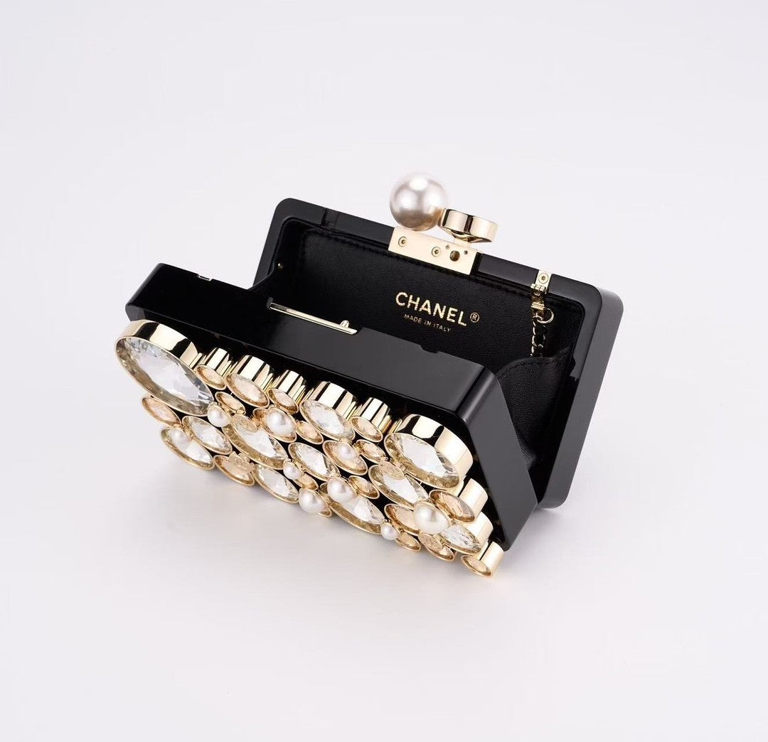 Chanel Women's Logo Diamond Box-Style Handbag Fashion Solid-Color Shoulder Bag Evening Clutch Bag Bags AS5874-B22465-U4633 #81559
