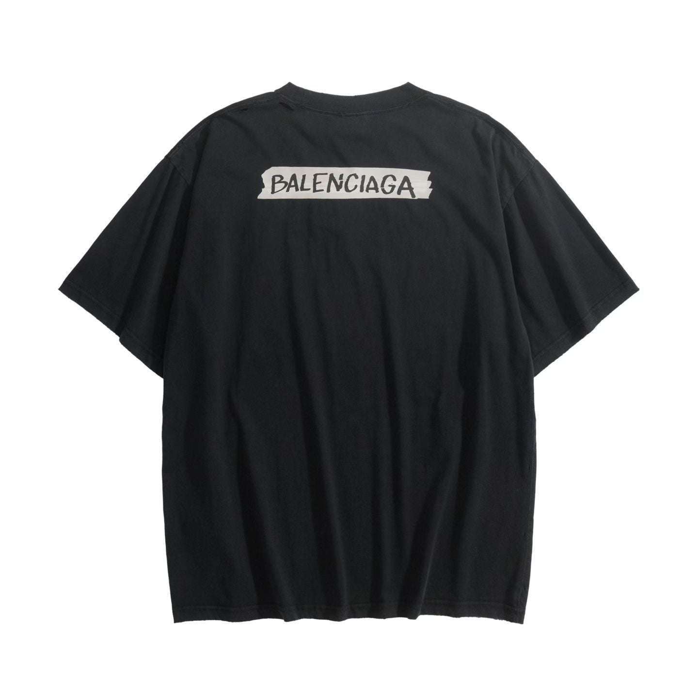 Balenciaga Women's and Men's Masking Tape T-shirt Medium Fit in Faded Black #333475