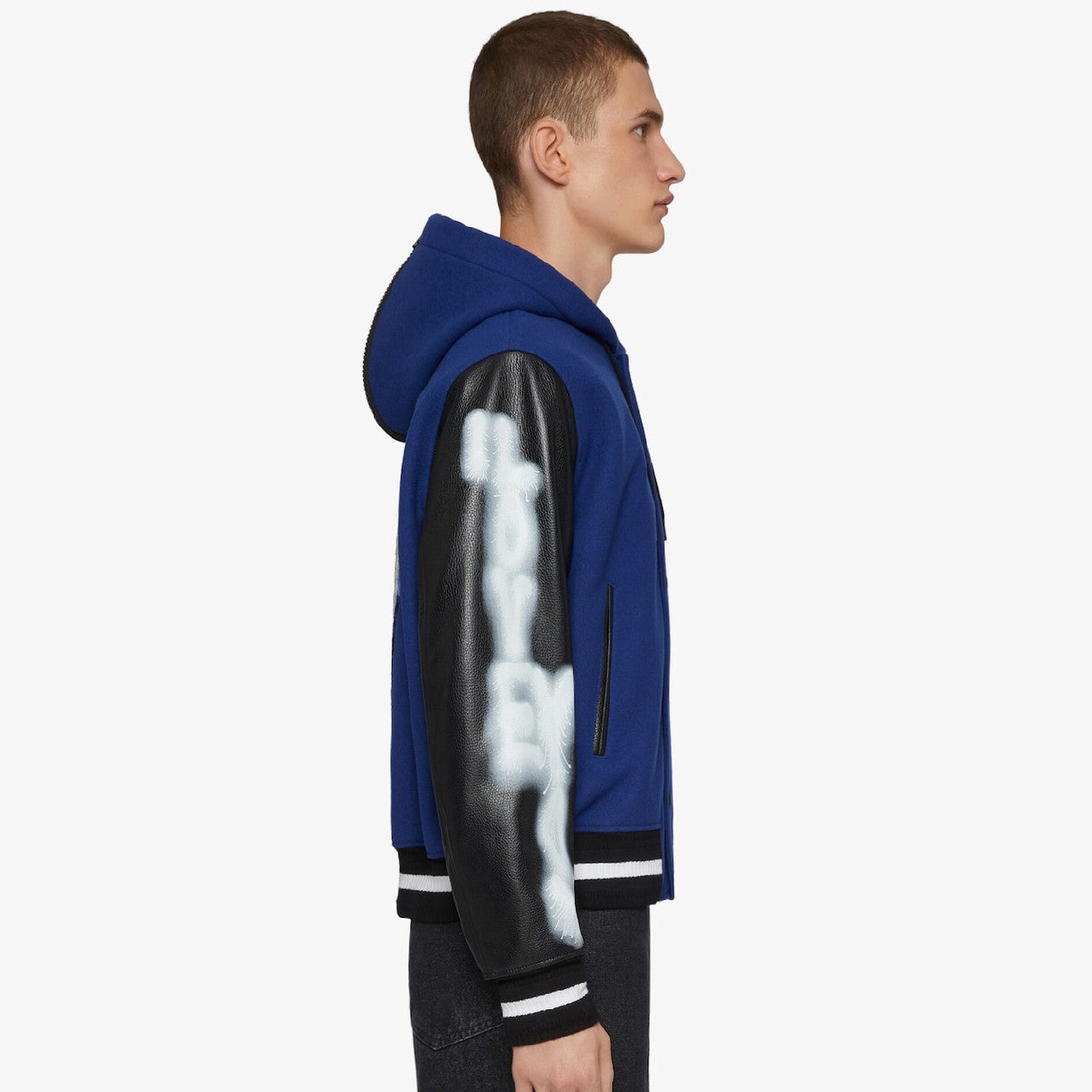 Givenchy Men's Spring And Autumn Fashion Casual Graffiti Colorblocking College Style Leather Baseball Clothing Wool Jacket Coat Ngvp #98226