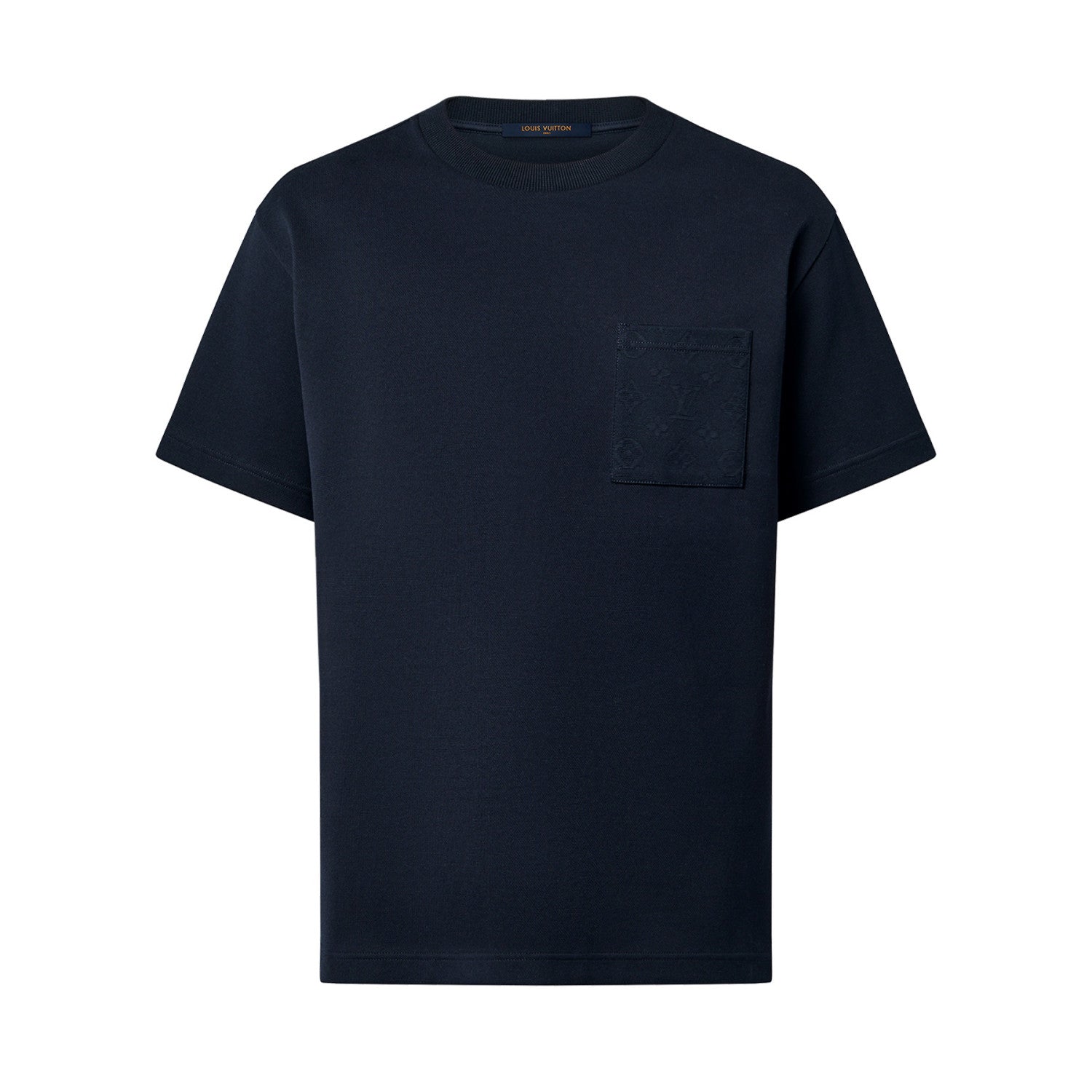 Louis Vuitton Men's Summer Solid Colour Pocket Round Neck Cotton Short Sleeve T-Shirt #74562