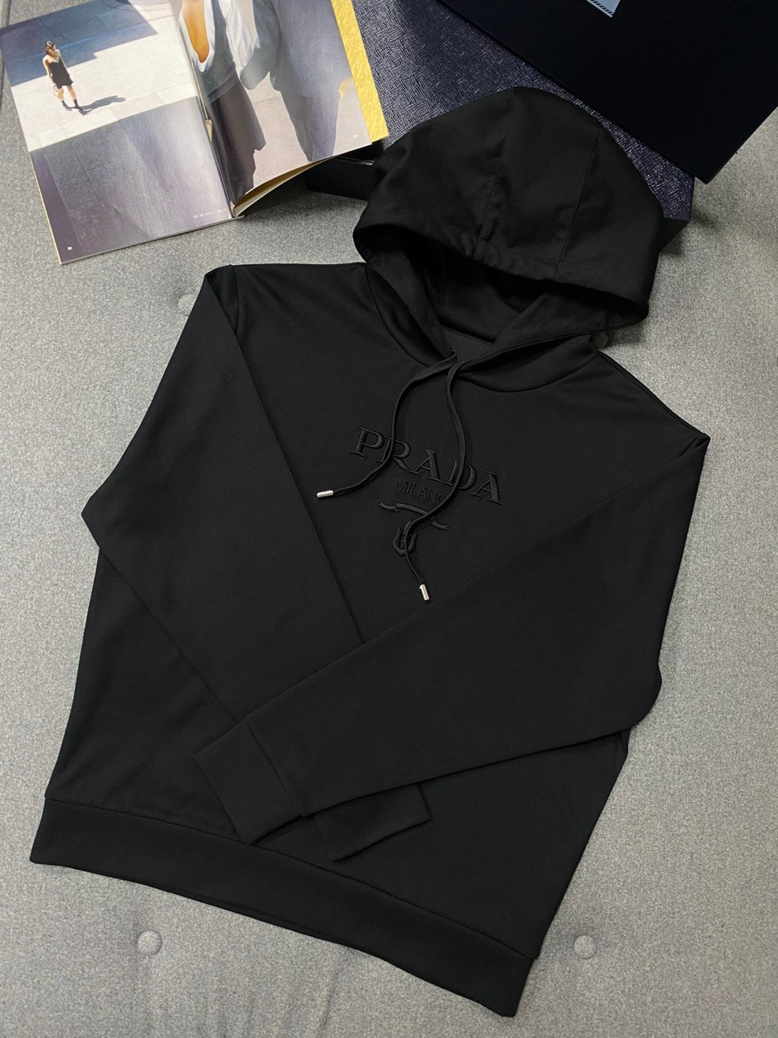Prada Men's Embroidered Tech Fleece Sweatshirt #287460